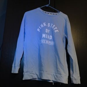 comfortable “Pink State of Mind” blue pullover